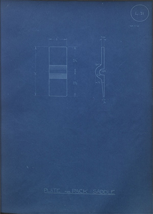 Butler Brothers (Walsall) Ltd Plate for Pack Saddle WH Tildesley Forging Technical Drawing