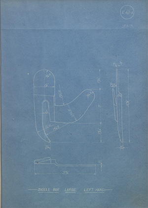 Butler Brothers (Walsall) Ltd Saddle Bar Large - Left Hand WH Tildesley Forging Technical Drawing