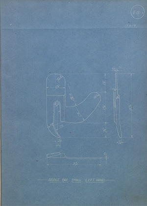 Butler Brothers (Walsall) Ltd Saddle Bar Small - Left Hand WH Tildesley Forging Technical Drawing