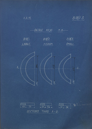 Butler Brothers (Walsall) Ltd Saddle Keys WH Tildesley Forging Technical Drawing