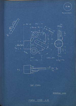 Butterfields LTD (Levis) 213L Fork End - LH WH Tildesley Forging Technical Drawing