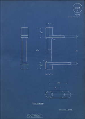 Butterfields LTD (Levis) 2444 Footrest WH Tildesley Forging Technical Drawing