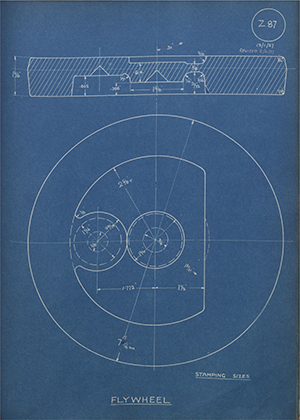 Butterfields LTD (Levis)  Flywheel WH Tildesley Forging Technical Drawing