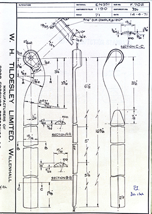 C Salter D24  WH Tildesley Forging Technical Drawing