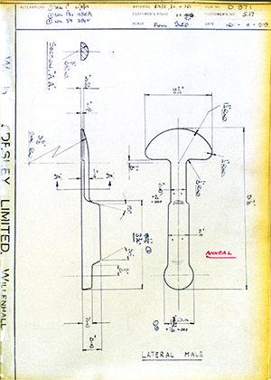 C Salter S17 Lateral Male WH Tildesley Forging Technical Drawing