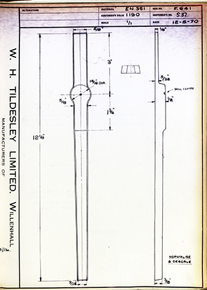 C Salter S37  WH Tildesley Forging Technical Drawing