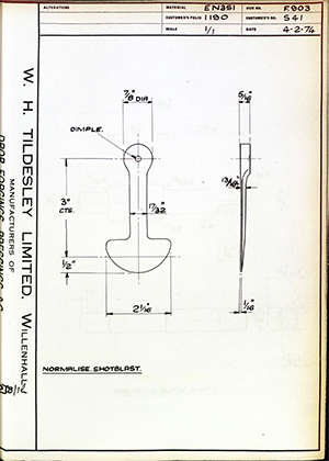 C Salter S41  WH Tildesley Forging Technical Drawing