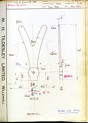 C Salter S42 Artificial Limb Fitting WH Tildesley Forging Technical Drawing