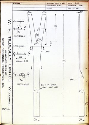 C Salter T26  WH Tildesley Forging Technical Drawing