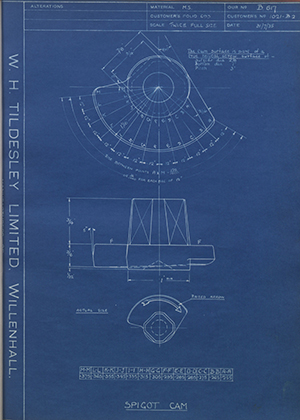 Camloc Tubular Scaffoldings LTD 1021-B2 Spigot Cam WH Tildesley Forging Technical Drawing