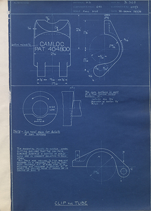 Camloc Tubular Scaffoldings LTD 1025/2 Clip for Tube WH Tildesley Forging Technical Drawing