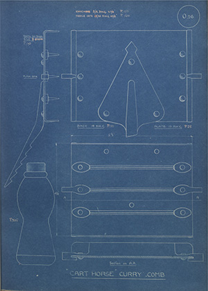 Cart Horse Curry Comb WH Tildesley Forging Technical Drawing