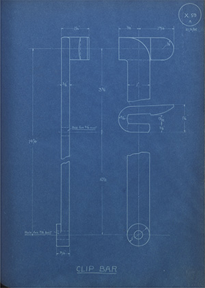 Carvers (J & A) Ltd Clip Bar WH Tildesley Forging Technical Drawing