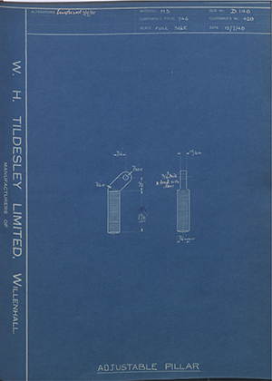 Casablancas High Draft Co LTD 458 Adjustable Pillar WH Tildesley Forging Technical Drawing