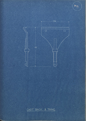 Cast Back & Tang WH Tildesley Forging Technical Drawing