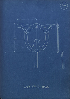 Cast Fancy Back WH Tildesley Forging Technical Drawing