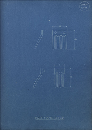 Cast Mane Combs WH Tildesley Forging Technical Drawing