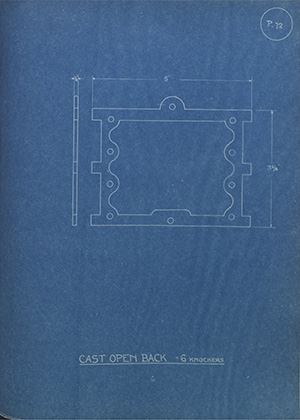 Cast Open Back - 6 Knockers WH Tildesley Forging Technical Drawing