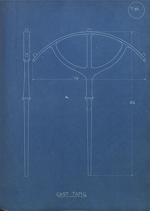 Cast Tang WH Tildesley Forging Technical Drawing