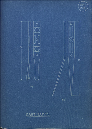 Cast Tangs WH Tildesley Forging Technical Drawing