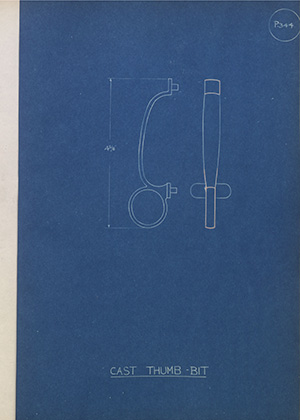 Cast Thumb Bit WH Tildesley Forging Technical Drawing