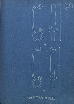 Cast Thumb Bits WH Tildesley Forging Technical Drawing