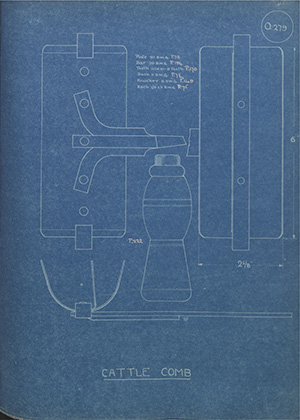 Cattle Comb WH Tildesley Forging Technical Drawing