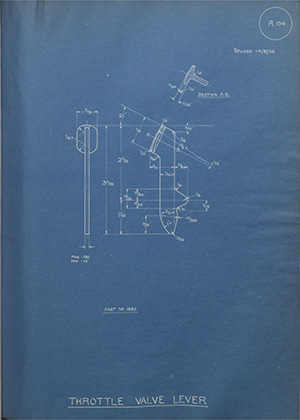 Ceandess Limited 1885 Throttle Valve Lever WH Tildesley Forging Technical Drawing