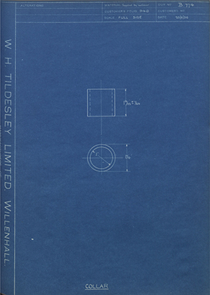 Ceandess Limited  Collar WH Tildesley Forging Technical Drawing