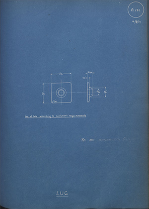 Ceandess Limited Lug WH Tildesley Forging Technical Drawing