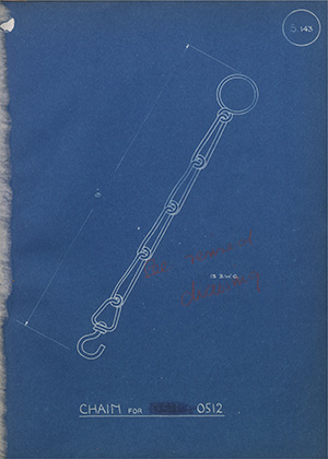 Chain for 0512 WH Tildesley Forging Technical Drawing