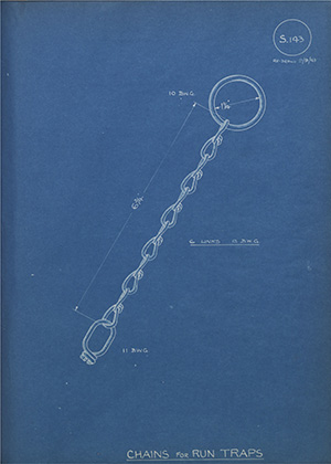 Chains for Run Traps WH Tildesley Forging Technical Drawing