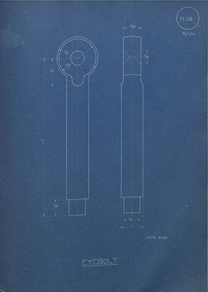 Charles Richards & Sons Eyebolt WH Tildesley Forging Technical Drawing