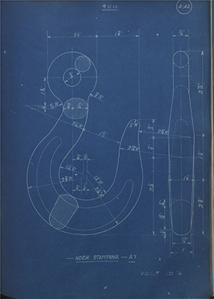 Charles Richards & Sons Hook Stamping - A7 WH Tildesley Forging Technical Drawing