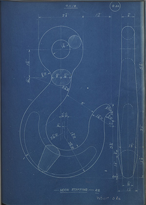 Charles Richards & Sons Hook Stamping - A8 WH Tildesley Forging Technical Drawing