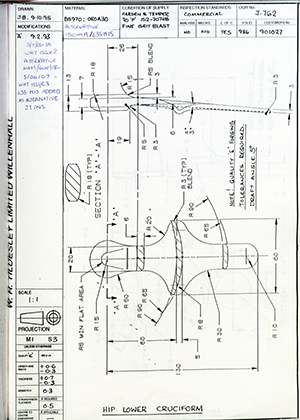 Chas A Blatchford & Sons LTD (Blatchford) 901027 Hip Lower Cruciform WH Tildesley Forging Technical Drawing