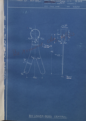 Chas A Blatchford & Sons LTD (Blatchford)  BK Lower-Boss Central WH Tildesley Forging Technical Drawing