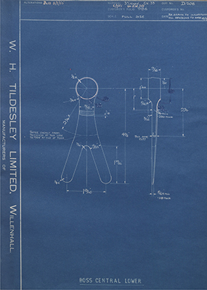 Chas A Blatchford & Sons LTD (Blatchford)  Boss Central Lower WH Tildesley Forging Technical Drawing