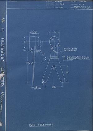 Chas A Blatchford & Sons LTD (Blatchford)  Boss in M2 Lower WH Tildesley Forging Technical Drawing