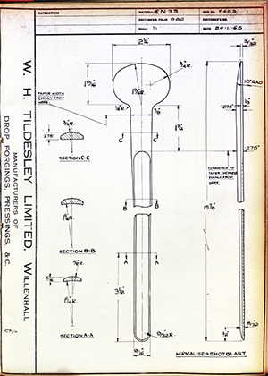 Chas A Blatchford & Sons LTD (Blatchford)  Fitting for Artificial Limb WH Tildesley Forging Technical Drawing