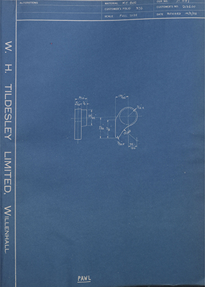 Chater-Lea MFG CO LTD 213600 Pawl WH Tildesley Forging Technical Drawing