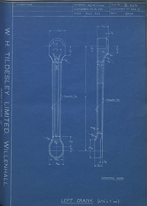 Chater-Lea MFG CO LTD 630S Left Crank (6 3/4