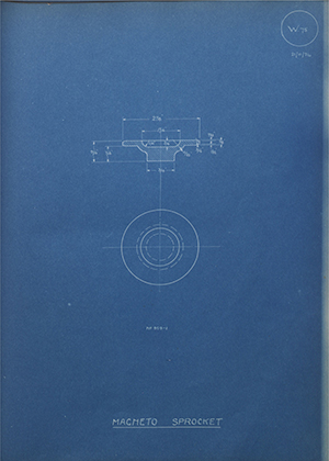 Chater-Lea MFG CO LTD 959-1 Magneto Sprocket WH Tildesley Forging Technical Drawing