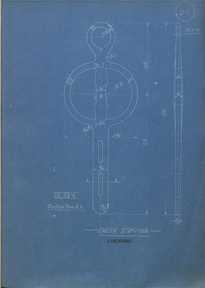 Cheek Stamping - Liverpool WH Tildesley Forging Technical Drawing