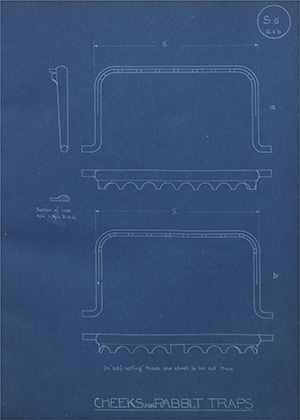 Cheeks for Rabbit Traps WH Tildesley Forging Technical Drawing