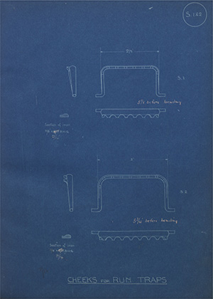 Cheeks for Run Traps WH Tildesley Forging Technical Drawing