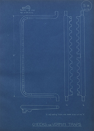 Cheeks for Vermin Traps WH Tildesley Forging Technical Drawing