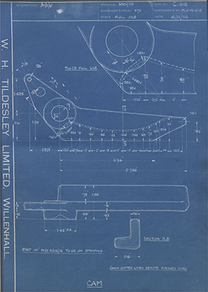 Chubb & Sons Lock & Safe Co LTD MD4218/18 Cam WH Tildesley Forging Technical Drawing