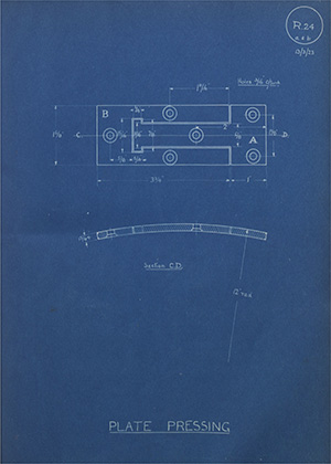 Chubb & Sons Lock & Safe Co Ltd Plate Pressing WH Tildesley Forging Technical Drawing