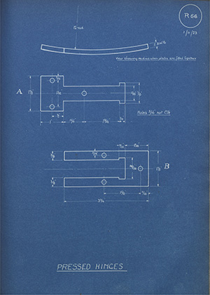 Chubb & Sons Lock & Safe Co Ltd Pressed Hinges WH Tildesley Forging Technical Drawing